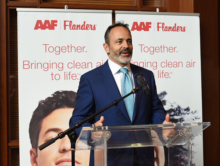 Governor Matt Bevin speaking at Open Investment Proclamation Event at AAF Flanders Global Headquarters in Louisville, KY